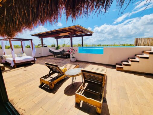 rooftop pool and area